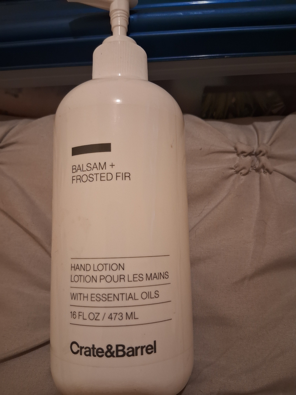 Crate&Barrel White Balsam + Frosted Fir Hand Lotion